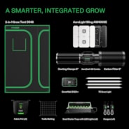 Smart 2-in-1 Grow Tent Kit GIY-SGS-54 4x5, 4-Plant Complete System, with WiFi E42A+ Controller, AeroLight Wing AW400SE LED Grow Light, and 6-inch AeroZesh G6 Ventilation Combo