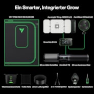 Smart Growbox Komplettset GIY-SGS-55 Pro 150 x 150 x 200 cm, Komplettsystem für 6 Pflanzen, mit WiFi E42A Controller, 3 x 200W AeroLight Wing LED Pflanzenlampe, 15 cm AeroZesh T6 Abluftset und AeroWave E6 Gen2 Gen2 Clip Fan