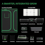Smart 2-in-1 Grow Tent Kit 3x4, 2-Plant Complete System, with WiFi E42A+ Controller, Lumalight 200W LED Grow Light, and 4-inch AeroZesh G4 Ventilation Combo