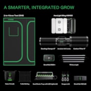 Smart 2-in-1 Grow Tent Kit GIY-SGS-54 4x5, 4-Plant Complete System, with WiFi E42A+ Controller, AeroLight Wing AW400 LED Grow Light, and 6-inch AeroZesh G6 Ventilation Combo