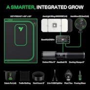 Smart Grow Tent Kit Pro 5x5, 6-Plant Complete System, with WiFi E42A+ Controller, 3x 200W AeroLight Wing LED Grow Light, 8-inch AeroZesh T8 Ventilation Combo, and 2x AeroWave E6 Gen2 Clip-on Fan
