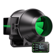 AeroZesh G4 Inline Fan 4″ with E42A Temp. Humidity WiFi Controller, PWM-Controlled EC Fan for Grow Tent Ventilation