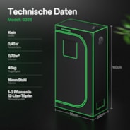 Growbox 90x50x160cm S326, für 1-2 Pflanzen, 600D lichtdichtes Oxford-Gewebe, für den Indoor-Pflanzenanbau