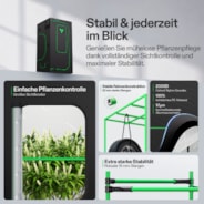 Smart Growbox Komplettset Pro 100 x 100 x 180 cm, Komplettes Grow-Set mit 2-in-1 LED-Lampe mit anpassbarem Spektrum, intelligenter GrowHub-Automatisierung, effiziente Belüftung & 360°-Luftzirkulation, 2000D Mylar-Growzelt