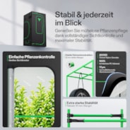 Smart Growbox Komplettset Pro 100 x 100 x 180 cm, Komplettes Grow-Set mit 2-in-1 LED-Lampe mit anpassbarem Spektrum, intelligenter GrowHub-Automatisierung, effiziente Belüftung & 360°-Luftzirkulation, 2000D Mylar-Growzelt