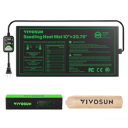 Seedling Heat Mat with Dual Digital Display Thermostat, 10" x 20.75" Black Warm Hydroponic Heating Pad for Seed Germination