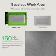 2-in-1 Trimming Tray, 4.1" Deep , with 150 Micron Mesh Sifter, Bottom Harvest Bin, Brush and Magnifying Card, Green
