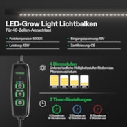 1 x 40-Zellen-Anzuchtschale mit 1 Set LED-Leuchten und 25,4 x 52,7 cm Sämling-Heizmatte