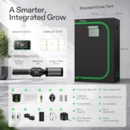 Smart Grow Tent Kit 4x2 Complete Indoor Grow System with Smart Controller, Full-Spectrum LED Grow Light & Ventilation Automation System, 1680D Mylar Tent 48"x24"x72"