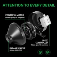 Z4 Inline Fan 4″, with Variable Speed Controller for Grow Tent Ventilation
