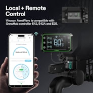 AeroWave E6 Clip-on Fan, EC Motor, Auto Oscillation Fan, Air Circulator For Grow Tent, Black