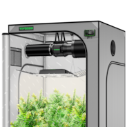 Smart Grow Tent Kit GIY-SGS-G44 4x4, 4-Plant Complete System, with WiFi E42A Controller, 400W AeroLight Wing SE LED Grow Light, and 6-inch AeroZesh G6 Ventilation Combo