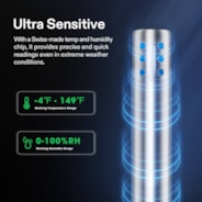 Temperatur- und Feuchtigkeitssensor-Sonde, wasserdichte Edelstahl-Sonde zur Umgebungsüberwachung für GrowHub Controller E42/E42A, AeroLab THB1/THB1S, 3m