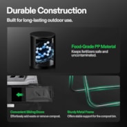 Tumbling Composter Dual Rotating Batch Compost Bin 43 Gallon Black