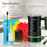 Gummy Maker Machine, Hands-Free Candy Maker, Oil Infused Edible Mixer with Dual Rotor, Food-Grade Stainless Steel Pot and Silicone Molds, for Gummies Bear, DIY Candies, Party Treats