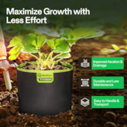 3-Pack 3-Gallon AeroBase Grow Bags, Durable Mesh Fabric Plant Container with Breathable Base and Sturdy Handles, Black