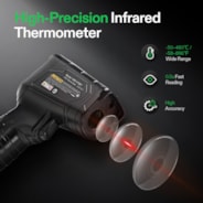 VPD Thermometer, Handheld Environmental Monitor, Precision Infrared Laser Thermometer Gun with Adjustable Emissivity, Leaf VPD and Temperature Monitoring for Plants, Grow Tents, HVAC