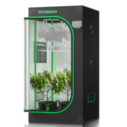 Grow Tent 2x2 S224, High Reflective Mylar with 1680D Oxford Canvas & Heavy-Duty Metal Support  24"x24"x48"