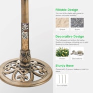 28” Polyresin Lightweight Antique Bird Bath for Outdoors, Gardens, Patio, Yard, Deck, Golden