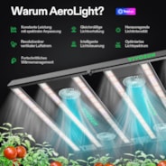 VIVOSUN AeroLight 550W LED Pflanzenlampe, Indoor-Anbau Lichtleiste mit integriertem Umluftventilator, Vollspektrum Pflanzenlampe für Growzelt, App-Steuerung, GrowHub-kompatibel, dimmbar, 120 x 120 cm Abdeckfläche