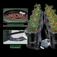 5 Gallon DWC Hydroponic System Kit (8 Bucket, Black)