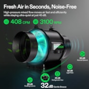 Smart Air Filtration PRO Kit 6", AeroZesh T6 Inline Duct Fan with GrowHub E42A+, Temperature Humidity Controller, Carbon Filter & Ducting Ventilation System for Grow Tent, Hydroponics