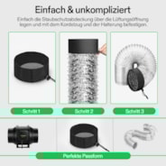 15 cm Growbox Luftkanalfilter- und Lüftungsabdeckung mit Gummizug und Befestigungsschnalle, 2 Stück