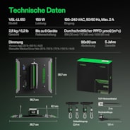 LumaLight LED Grow Light, Full Spectrum Plant Light, 150W Smart Dimmable & High PPFD for Indoor Plants Seedling Vegetables Bloom