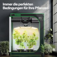 VIVOSUN Smart Growbox Komplettset, 120×60 cm – 2-Pflanzen-System
Intelligentes, vollautomatisches Grow-Setup mit WLAN-Steuerung, integriertem GrowHub E42A+ Controller und hocheffizientem Full-Spectrum LED Grow Light