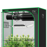 Smart Growbox Komplettset 150 x 80 x 200 cm, Komplettsystem für 3 Pflanzen GIY-SGS-52, mit WiFi E42A+ Controller, 200W AeroLight Wing SE LED Pflanzenlampe und 15 cm AeroZesh G6 Abluftset