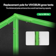 16mm Grow Tent Pole-A for 3*3 Tent 1-Piece, Only for VIVOSUN Grow Tents