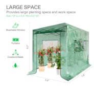 VIVOSUN 8'x6' Portable Walk-in Greenhouse with PE Cover, Instant Pop-up and Walk-in Folding, Roll-Up Zipper Entry Doors and 2-Side Viewing Windows, Easy Setup for Plants Outdoor