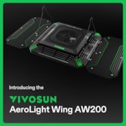 AeroLight Wing AW200 Tunable Spectrum LED Grow Light 200W, with Integrated Circulation Fan & GrowHub E42A, Compatible with APP, 4 x 2 Ft. Coverage