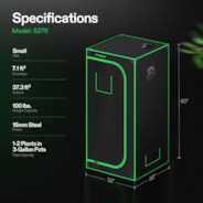 Grow Tent 2.7x2.7 S276, 1-2 Plants Use, 600D Light-proof Oxford, 32″ x 32″ x 63″, For Indoor Plants Growing