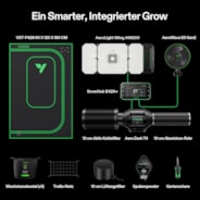 Smart Growbox Komplettset GIY-SGS-42 Pro 60 x 120 x 180 cm, Komplettsystem für 2 Pflanzen, mit WiFi E42A+ Controller, 200W AeroLight Wing LED Pflanzenlampe, 10 cm AeroZesh T4 Abluftset und AeroWave E6 Gen2 Gen2 Clip Fan