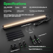 LumaRay Under Canopy Lights, Full Spectrum Dimmable LED Grow Lights for Grow Tents, Greenhouses, SGS Compatible