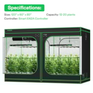 Smart Grow Tent Kit GIY-SGS-105 Pro 5x10, 12-Plant Complete System ...