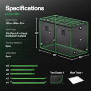 Grow Tent 10x5 S105, High Reflective Mylar with 1680D Oxford Canvas & Heavy-Duty Metal Support 120"x60"x80"