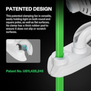AeroWave A6 Patented Clip-On Fan with 2-Speed Adjustment, Horizontal Vertical Oscillation, White