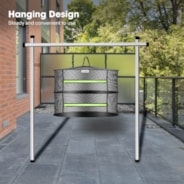 2-Layer Mesh Drying Rack Hanging Design with Green Zippers