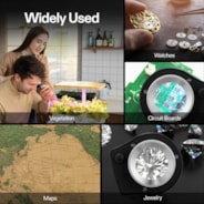 30X Rechargeable Loupe Magnifier with Optical Glass Lens and Lights