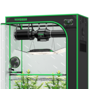 Smart Grow Tent Kit GIY-SGS-42 Pro 2x4, 2-Plant Complete System, with WiFi E42A Controller, 200W AeroLight Wing LED Grow Light, 4-inch AeroZesh T4 Ventilation Combo, and AeroWave E6 Gen2 Clip-on Fan