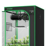 Smart Growbox Komplettset GIY-SE-33 90 x 90 x 180 cm, 3-Pflanzen Komplettsystem mit WLAN-E42A-Controller, 200W AeroLight Wing SE LED Pflanzenlampe und 10cm AeroZesh S4 Abluftset