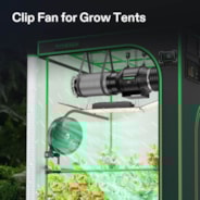 AeroWave E9 Clip-on Fan, EC Motor, Auto Oscillation Fan, Air Circulator For Grow Tent