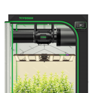 Smart Grow Tent Kit 4x4 Complete Indoor Grow System with Smart Controller, Full-Spectrum LED Grow Light & Ventilation Automation System, 1680D Mylar Tent 48"x48"x80"