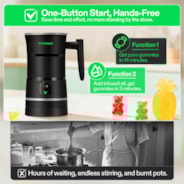 Gummy Maker Machine, Hands-Free Candy Maker, Oil Infused Edible Mixer with Dual Rotor, Food-Grade Stainless Steel Pot and Silicone Molds, for Gummies Bear, DIY Candies, Party Treats