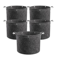 VIVOSUN 7 Gallon Grow Bags 5-Pack Black Thickened Nonwoven Fabric Pots with Handles, Multi-Purpose Rings
