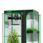 Smart 2-in-1 Grow Tent Kit 3x4, 2-Plant Complete System, with WiFi E42A+ Controller, AeroLight Wing AW200SE LED Grow Light, and 4-inch AeroZesh G4 Ventilation Combo