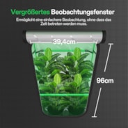 Growbox Pro 90x90x180cm P336, für 2-4 Pflanzen, großes Frontfenster, für den Indoor-Pflanzenanbau