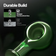 4” Classic Spoon Pipe, Glass Dry Pipe with Single Hole Push Bowl, Green